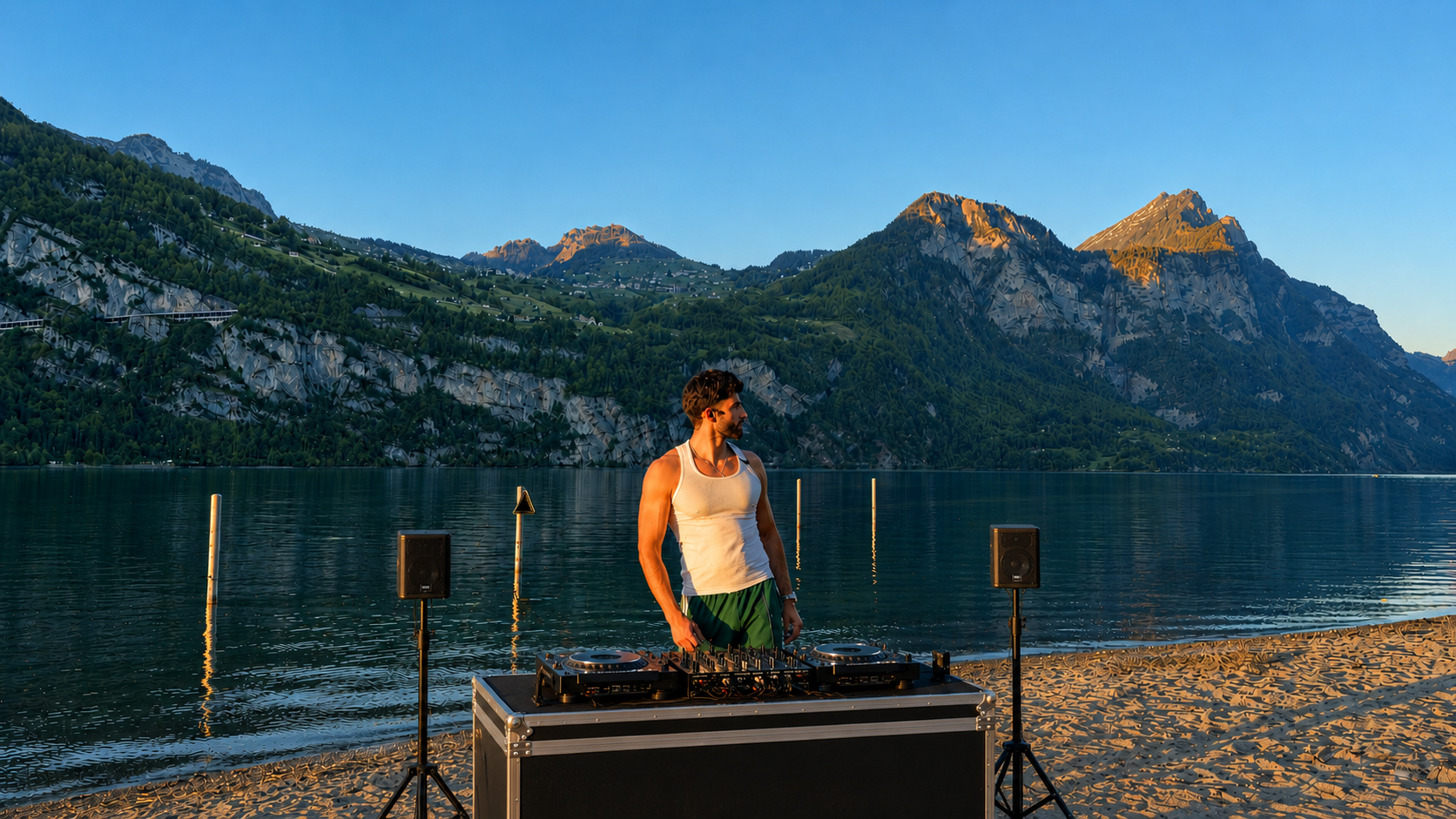 Solano live at lake sunset