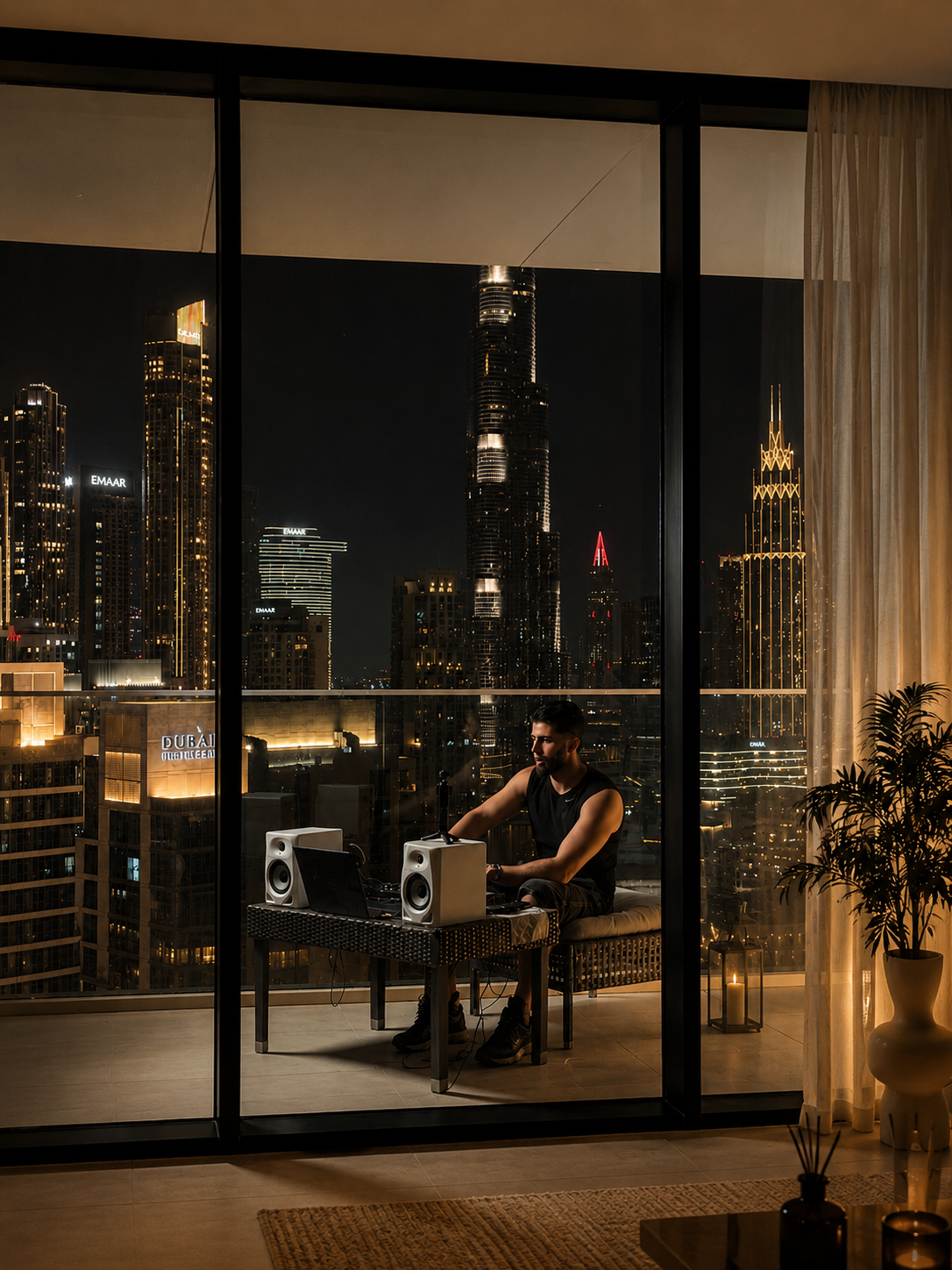 Solano in Dubai at night